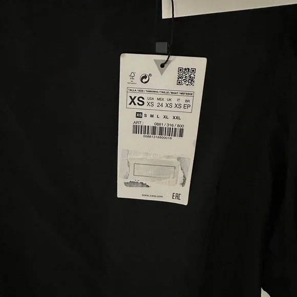 Zara Tiered poplin dress black - Picture 6 of 9